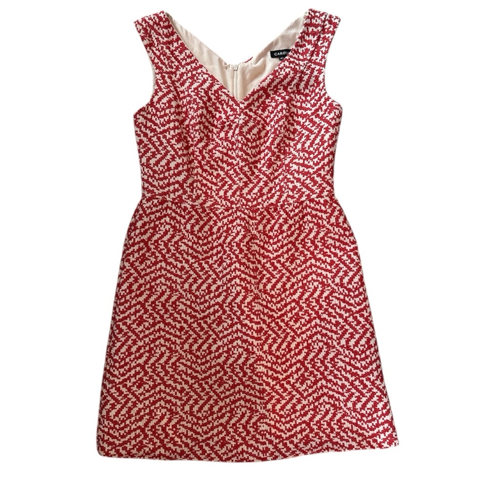 CAROLL PARIS Red and Cream Mini Dress